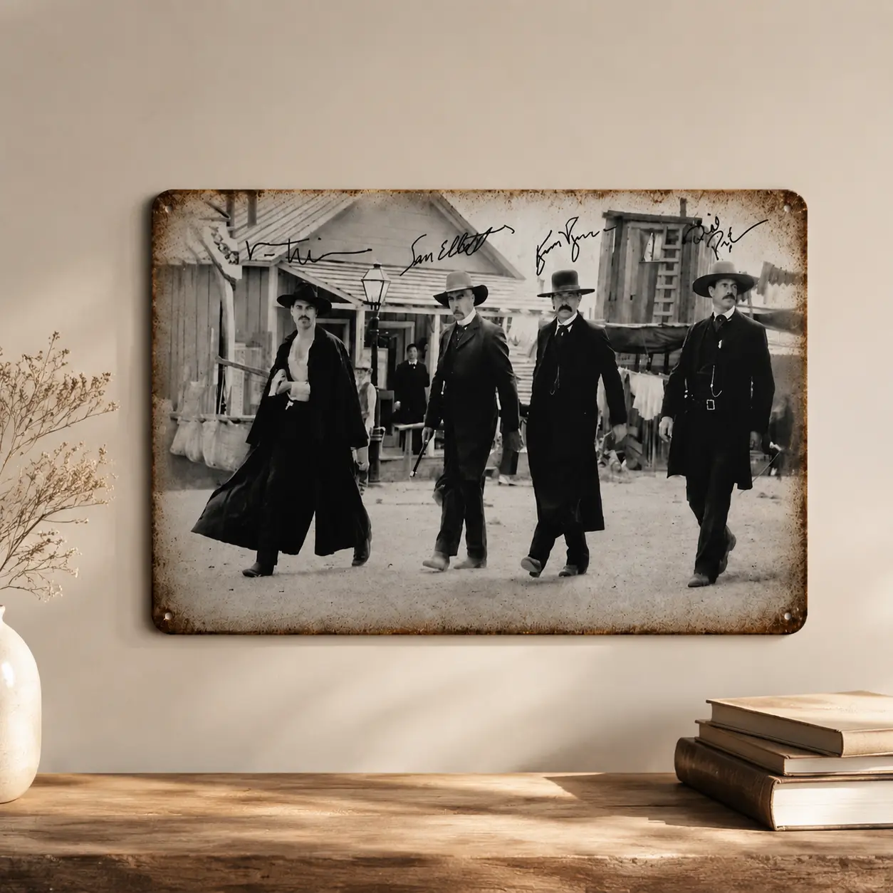 Tombstone Movie Vintage Western Metal Tin Sign,Doc Holliday "I'm Your Huckleberry Say When" Retro Cowboy Wall Art Decor for Man Cave,Perfect Fathers Day Gift for Movie Lover Dad Man Cave