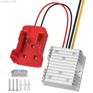 18V to 12V Step Down Converter Aadpter for Milwaukee M18 Batteries, DC 18V to DC 12V 20A 240W Milwaukee Power Wheel Inverter, Buck Boost Voltage Regulator with Low Voltage Protection (No Battery)DD14HUB STORE