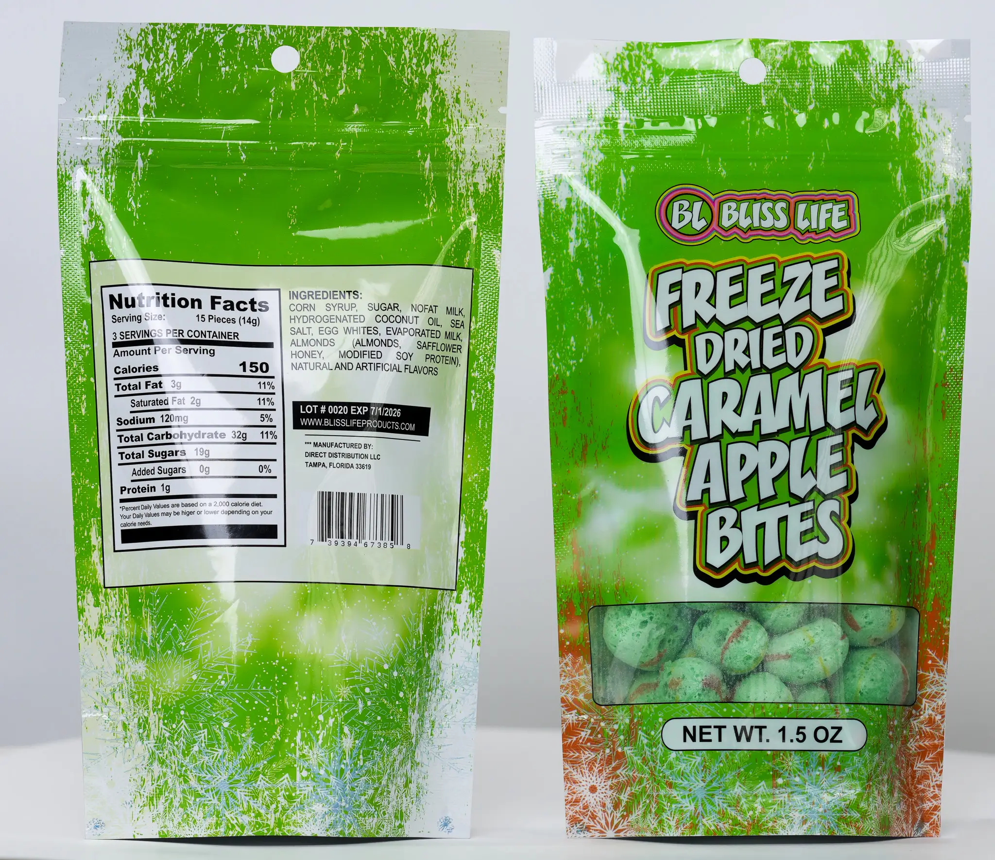 Bliss Life Caramel Apple Freeze Dried Bites Sweet Snack Candies Candy