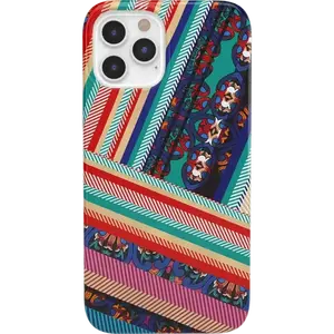 Patchwork iPhone Case, Layered Fabric Pattern Design, Cozy Vintage Aesthetic Protective Cover, Trendy Gift