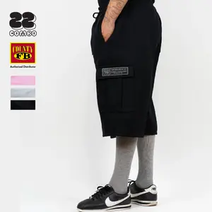 FBCOUNTY Men's Heavyweight Fleece Cargo Shorts FB COUNTY 6 Pockets Fleece Shorts Casual Gym Sports Stylish Hip Hop Big and Tall (S to 3XL)