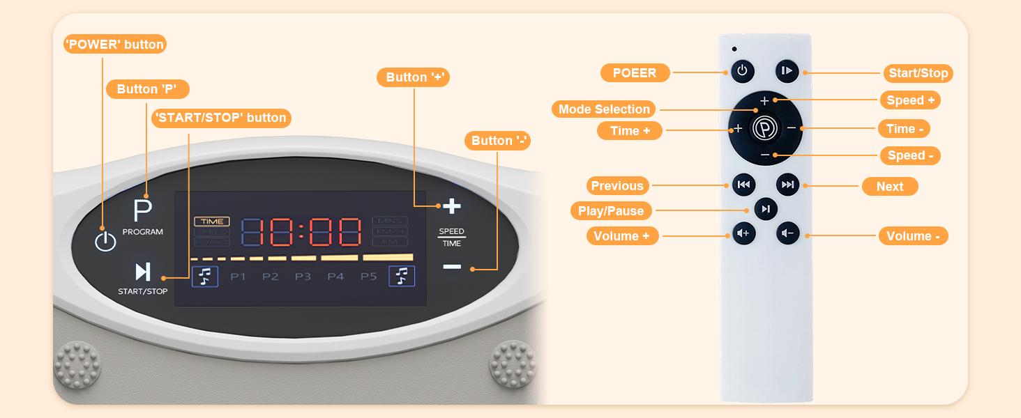 HopHorse High-Power Vibration Plate Equipment for Full Body Exercise Machine Oscillating plate 300 lbs Weight Capacity Bluetooth Remote Control 3-in-1 Indoor Home Gym Fitness Equipment with 2 Resistance Bands