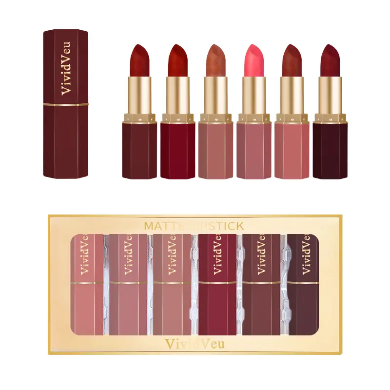 6-pack, Cream Lipstick, Easy-to-color Lipstick, Long-lasting Easy-to-color Moisturizing Lipstick, Creamy and Smooth Effect, Suitable for All Skin Tones, Suitable for Everyday Makeup Looks