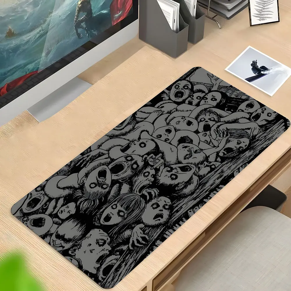 Dark Death Hell Large Gaming Mouse Pad, Computer Desk Mat, Desktop Drotection Pad, Washable Rubber Pad Non-Slip Lock Edge Multi-Size Mouse Pad, Suitable For Home Office, Desk Accessories, Office Supplies