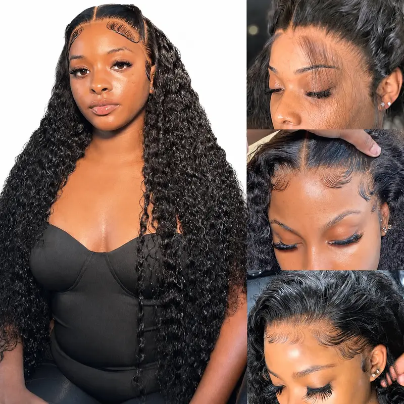 STLDORY Women's 13X4 HD Deep Wave Lace Frontal Human Hair Wig, 22-30 in, 180 Density Thick Heat Resistant Unisex Wig for Luxurious Look