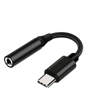 USB Type-C to 3.5mm Headphone Jack Adapter - Nylon Braided Hi-Fi DAC Smart Chip Audio Cable, Aux Converter with Mic, Volume Control & Call Support for Samsung, Apple iPad Pro (from p79Supply)