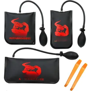 IMPROVED 3 count Commercial Grade Air Wedge Bag Pump Professional Leveling Kit & Alignment Tool Inflatable Shim Bag. 3 Sizes(Small, Medium, Large) for a Variety of Jobs. 300 LB Rating