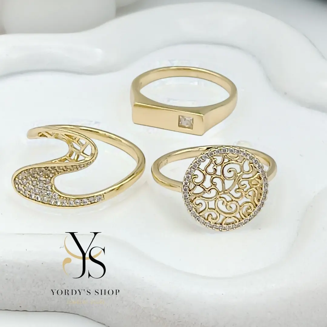 Yordy Various styles of fashionable rings. 14k gold plated, high quality