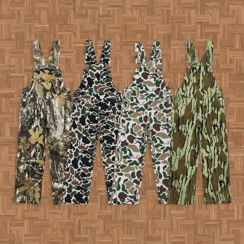 Hot Fashion Hunting Camouflage Kids Denim Bid Overalls Pants Little Boys Jeans Camo Boutique Children's Clothes for Boy