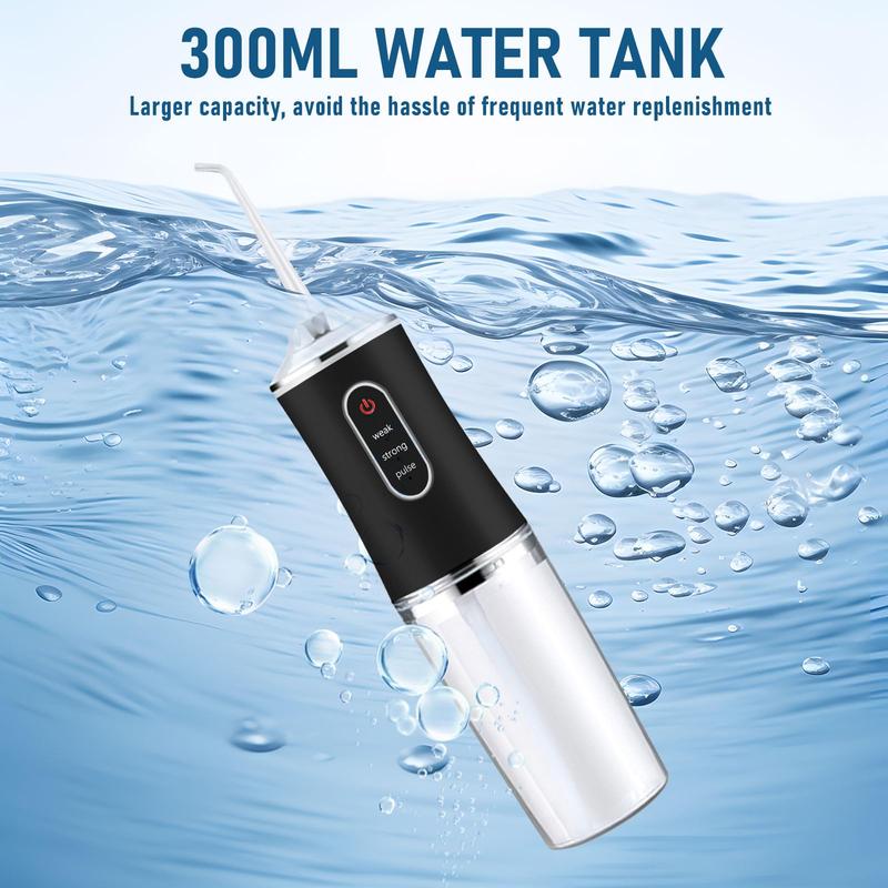 Electric Water Flosser Cordless for Teeth 3 Modes 4 Jet Tips Cleaning and Flossing Water Dental Portable Floss Irrigator Oral Water Flossed Rechargeable Tonsil Stone Travel Adults Cleanser Pink