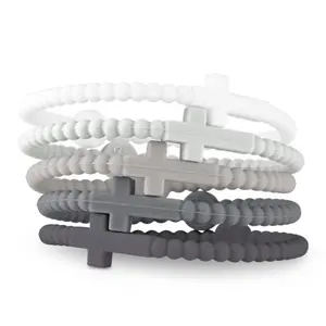 Jesus Cross Silicone Bracelet - Religious Faith Jewelry with Bible Verse Unisex Christian Wristband for Daily Wear & Spiritual Gift