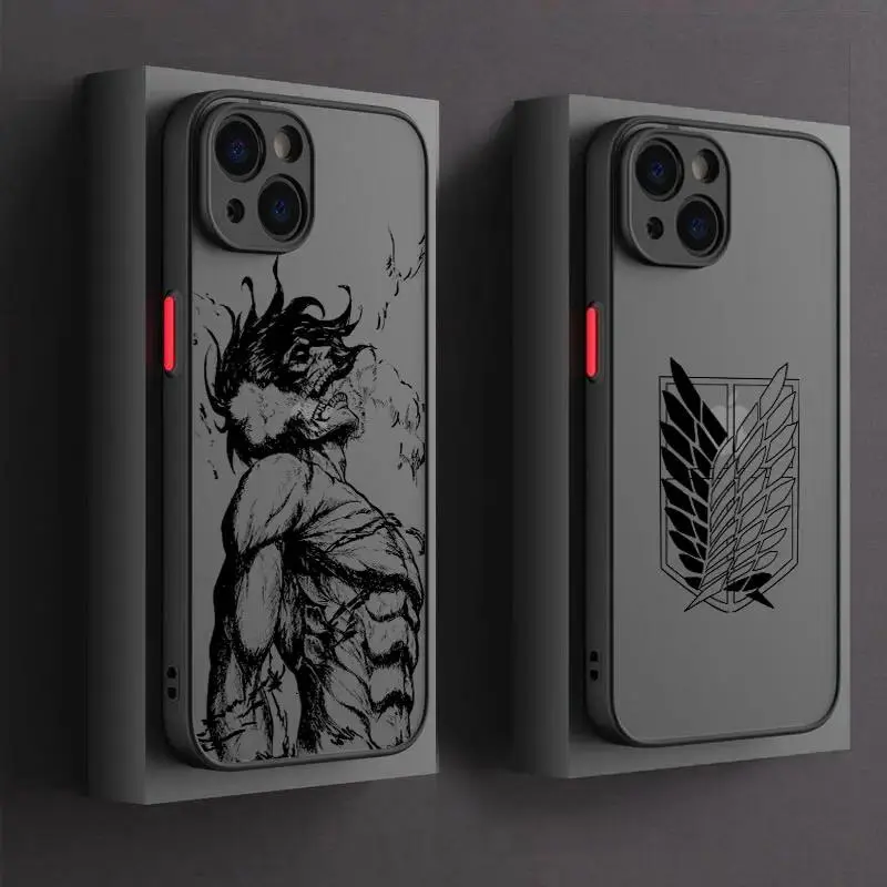Attack on Titan (AOT) Cartoon TPU Anti-Drop Phone Case, Shockproof Full-Edge Protective Accessory for iPhone 17 Air, 16, 15, 14, 13, 12, 11 Pro, Pro Max, Plus Models – Ideal for Anime Fans