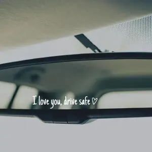 [4 Packs] I Love You Drive Safe Car Mirror Sticker(Black+White),Car Rearview Mirror Decorative Sticker, Vinyl Decal, Car Accessories for Gift.