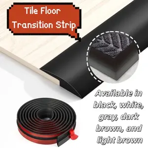 3.5cmx1meters 1pc Tile Floor Transition Strip, Self-adhesive Carpet and Floor Transition Strip Edges Trim, Suitable for 5mm Height Difference, Easy Peel-and-Stick Installation, Suitable for Carpets, Laminate, and Flooring