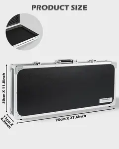 STRICH Guitar Pedal Case STANDARD 28, 27.5" x 11.8" x 4.3" Large Aluminum Locking Effect Pedal Case with Mounting Tape, Compatible with Single Pedals & Multi-Effects