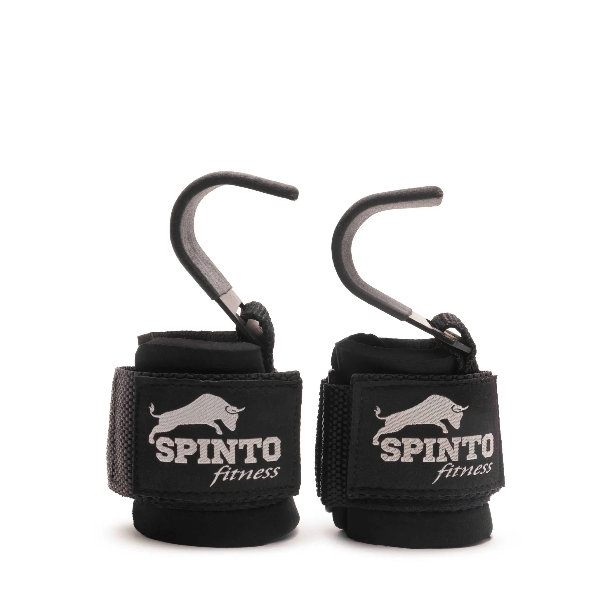 SPINTO FITNESS Lifting Hooks, Heavy-Duty Steel Grip Straps with Adjustable Padded Wrist Support for Powerlifting and Deadlift Support, Grip Band, Workout Equipment, Home Workout