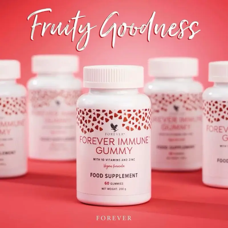 Forever Immune Gummy, Healthy Gluten-Free Wellness Supplement, Tropical Fruit Flavor.
