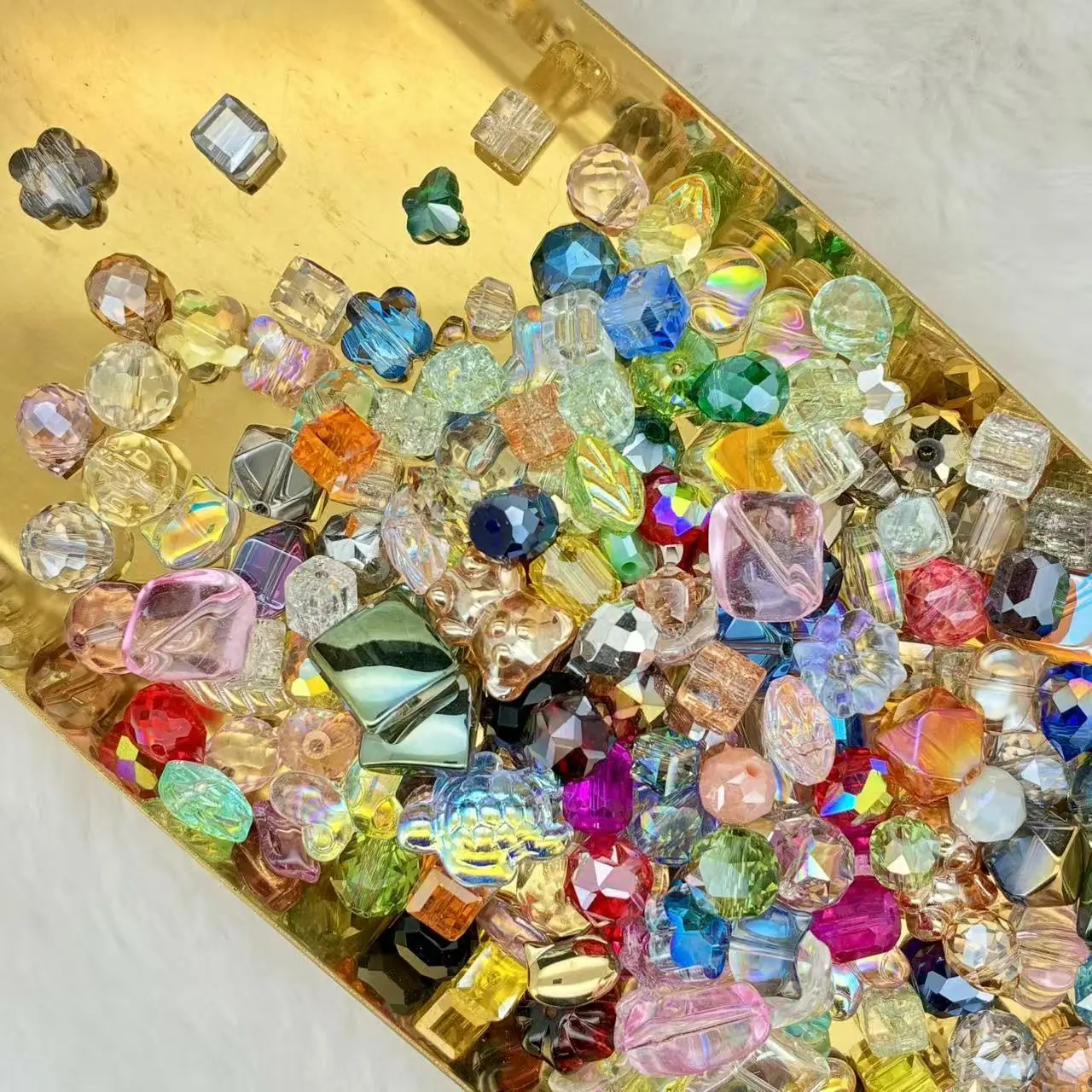 【S67】【1,000+ Crystal Varieties】Premium Crystal Beads Rainbow Mix For DIY Jewelry Making