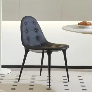 Nordic light luxury designer leather dining chair modern minimalist dressing chair Diana chair high-end creative backrest chair