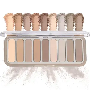 9 Colors Matte Naked Eyeshadow Palette, Neutral Nude Gray Taupe Brown Eyeshadow, High Pigmented Ultra-Blendable, Waterproof Long Lasting, Suitable for Older Women