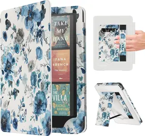 Case Cover for 7"/6.8" Kindle Paperwhite Signature Edition (12th/11th Generation, 2024/2021 Release) and Kindle Colorsoft Signature Edition 1st Gen (Blue Floral)