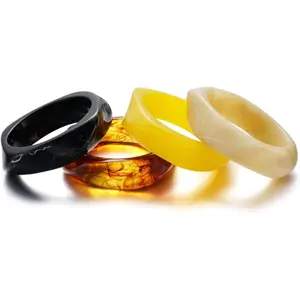 4 count Square   Bangle Bracelets Wide Irregular Geometric Plastic Bracelet Wristbands for Women  Set