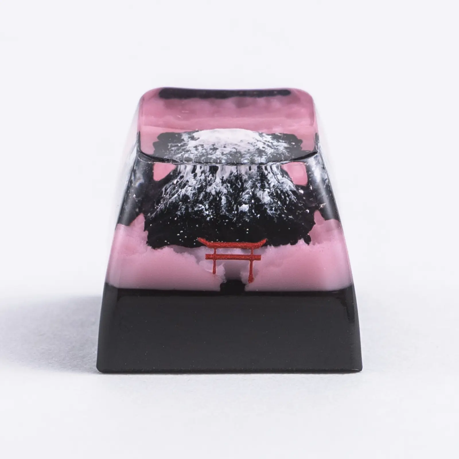 ULTRAEQUIP Handmade Luminous Resin Artisan Escape Keycap - Mount Fuji Sakura Natural Theme, SA Profile, Cherry MX Switch Compatible, Enhances Keyboard Visual Appeal, Enhances Visual Appeal