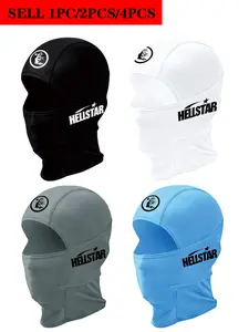 4pcs/2pcs/1pc Unisex Hip Hop Print Balaclava Mask, Breathable Ski Mask for Men and Women, Ideal for Outdoor Sports, Hiking, Fishing and Commuting, Suitable for Daily Wear