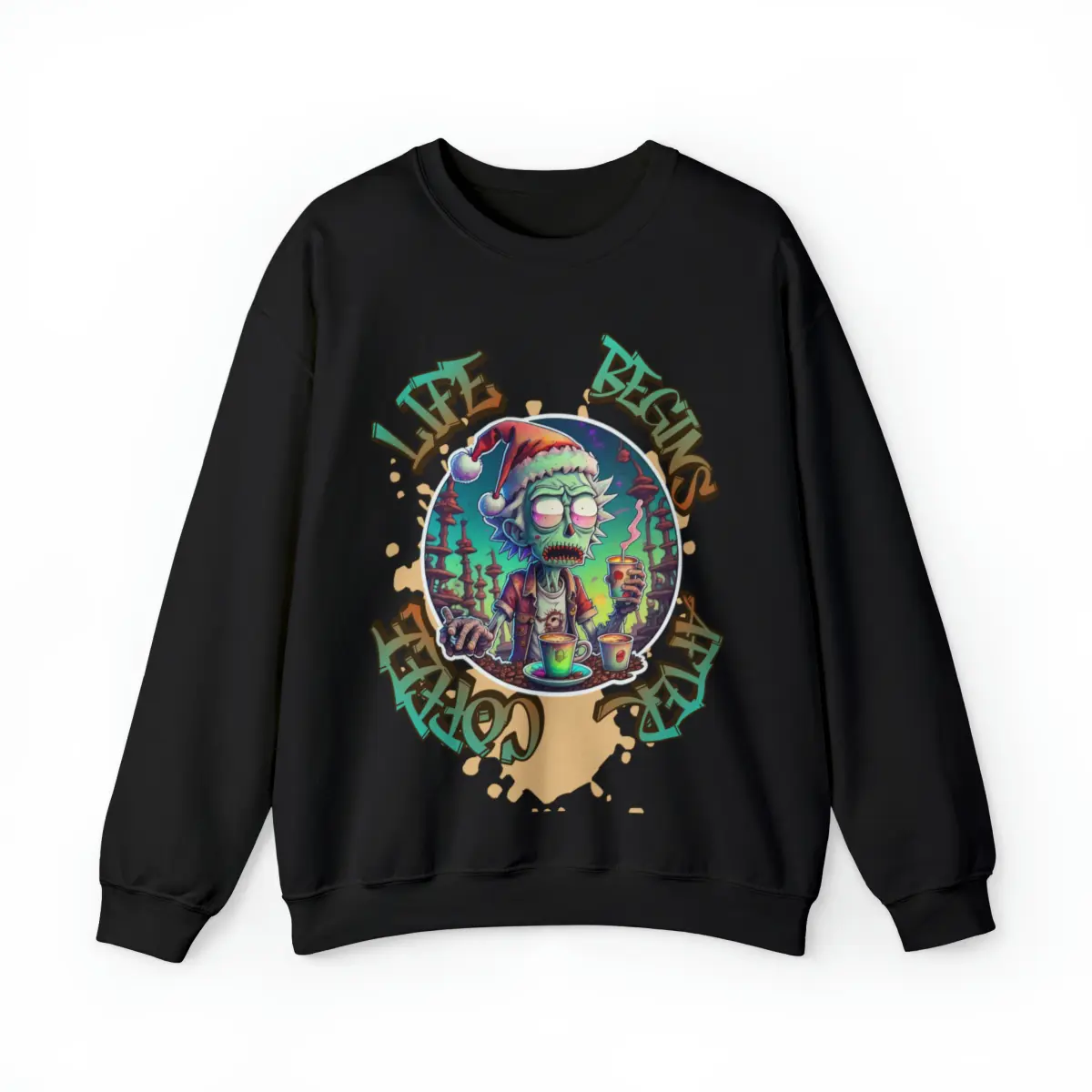 Cozy and Creepy: Coffee and Zombie Sweater for the Undead Coffee Lover