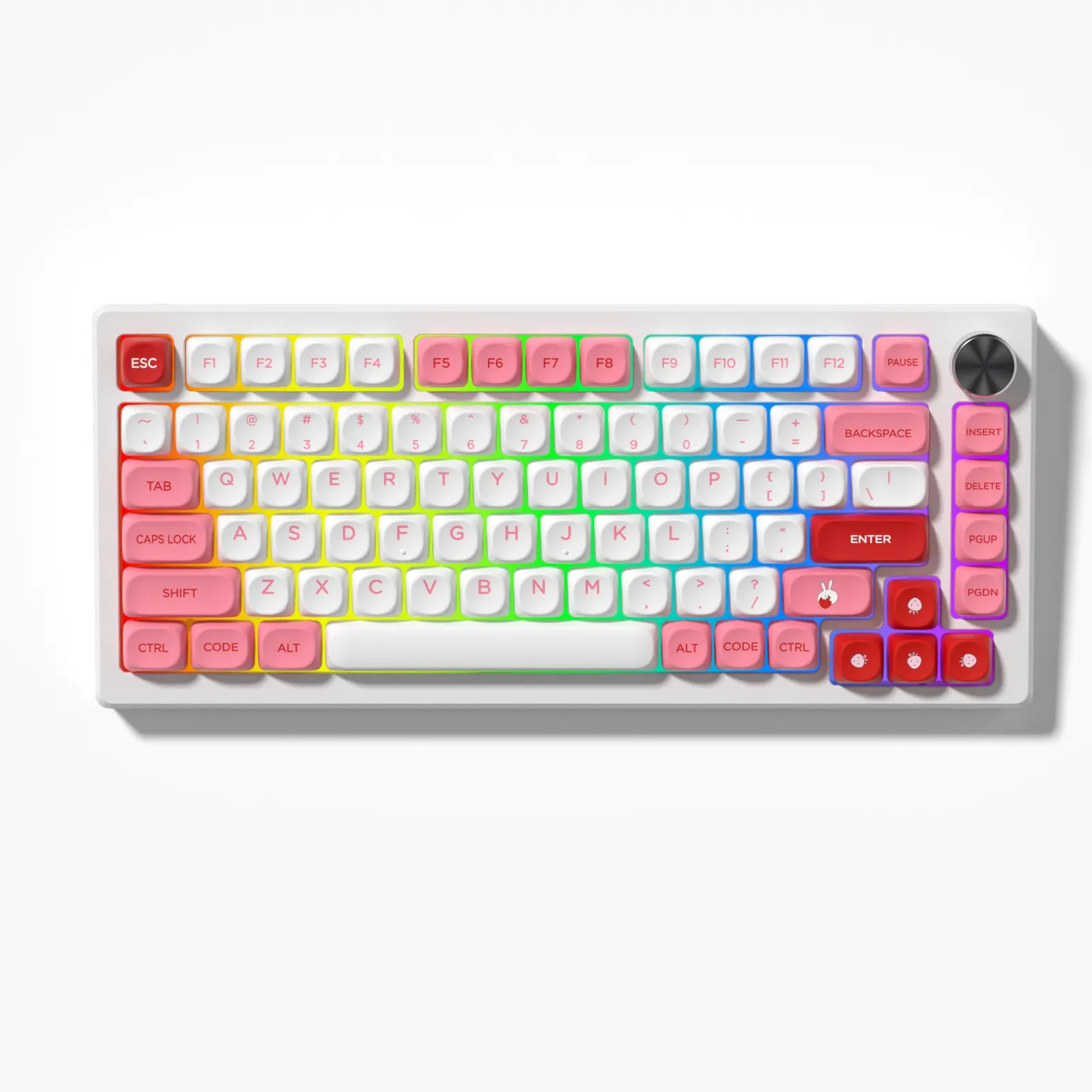 Womier PBT Keycaps,130Keys MOA Profile  Cute Style Keycap Set,Dye-Sublimation Pink Theme for Most 60% 65% 75% 80% 100% US Layout Cherry MX Switches Mechanical Keyboard