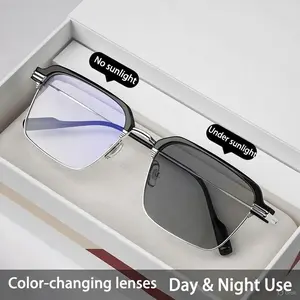 Men's Sunglasses Photosensitive Color Changing Glasses UV and Blue Light Resistant Glasses Outdoor Daily Non Prescription Sunglasses Outdoorfun