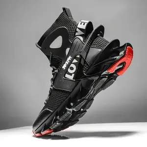 Lightweight Breathable Men's Blade Type Shoes, High Top Running Shoes with Shock Absorption,  Tennis Gym, Casual Walking Sneakers, Athletic Shoes