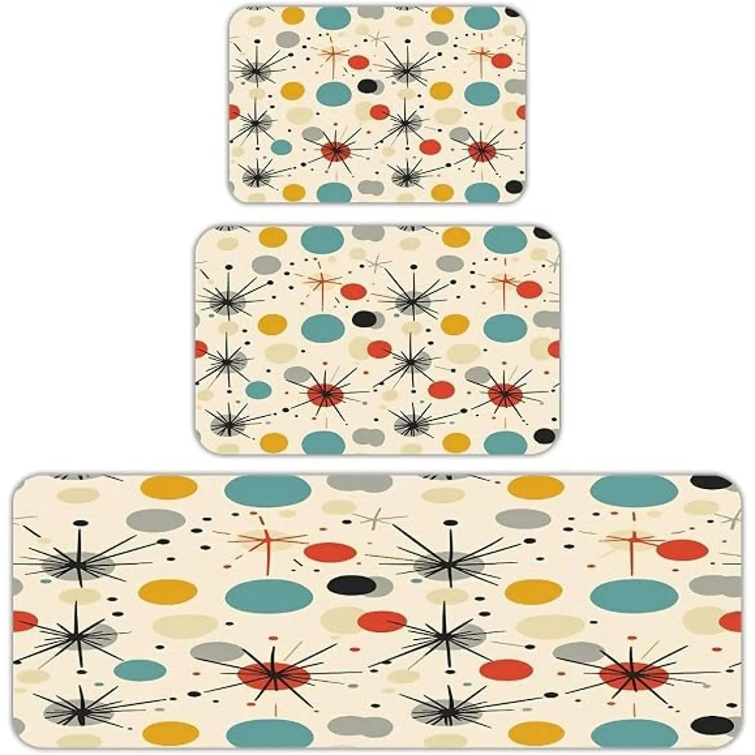 1pc Flannel Minimalist Geometric Abstract Universal Kitchen Doormat