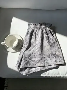 Women's Casual Loose Fit Shorts, Elastic Waist Adjustable Camo Print, Summer All-Season Versatile Pants, Sporty Style, Plain Design, Bottoms, Womenswear
