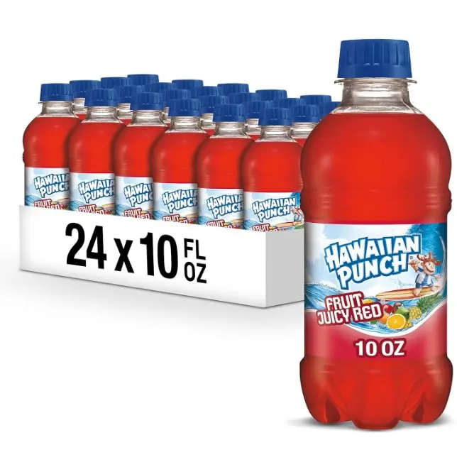 Hawaiian Punch Fruit Juicy Red Fruit Juice Drink, 10 Fl Oz Bottles, 24 Count (4 Packs Of 6), Ready-to-drink, On-the-go, Caffeine-free, Carbonation-free, Gluten-free, Excellent Source Of Vitamin C