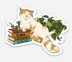 Cats & books sticker