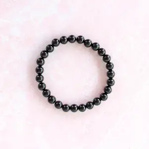 Black Tourmaline Crystal Stretch Bracelet | 6mm Beads