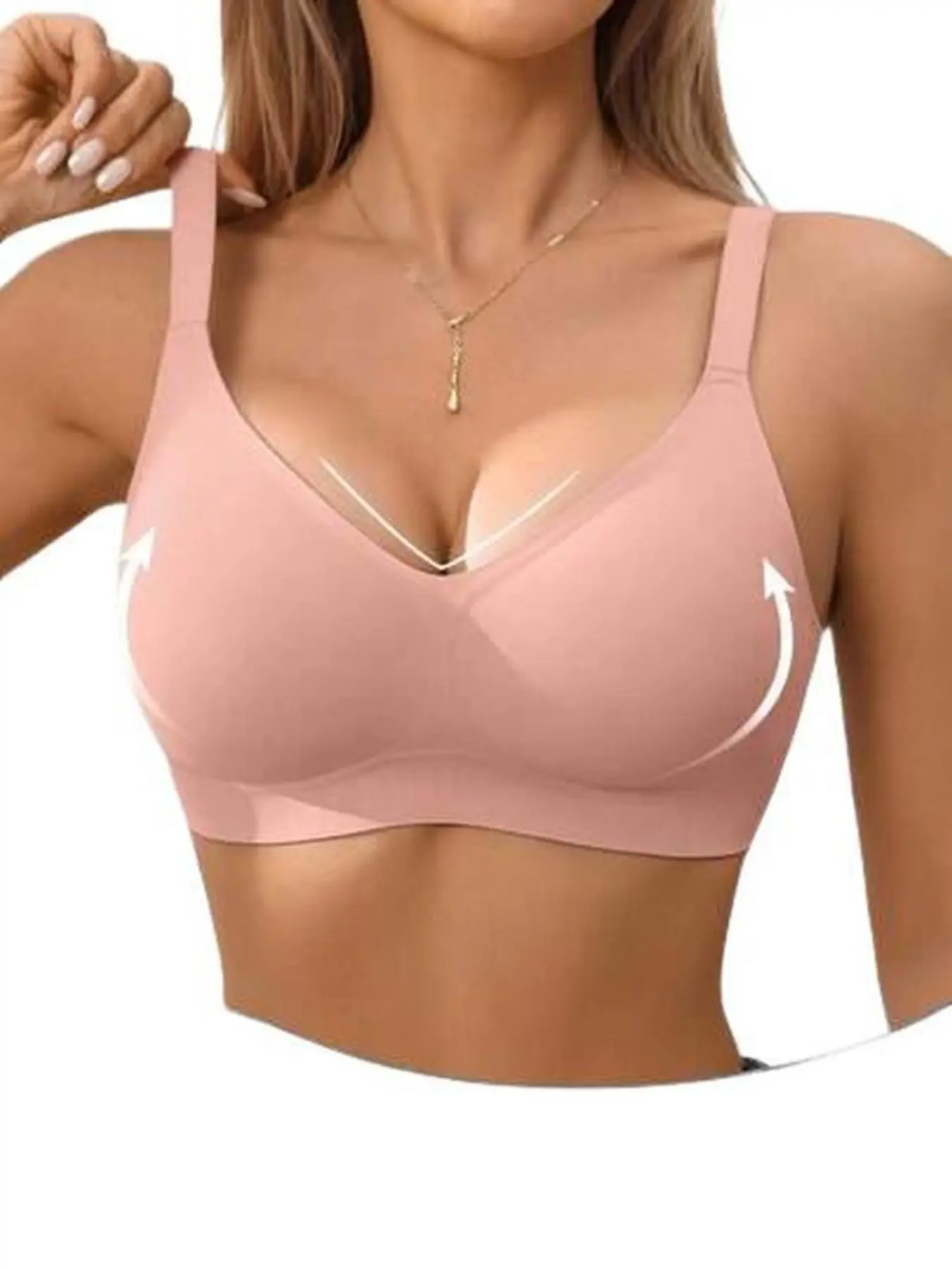 Women's Wireless Daily Wear Bra, Underwear, Basic, Comfortable Gel Design, Detachable Pads, 1 Piece, Ideal for Everyday Wear and Layering, Fitted, Casual Style, Medium Support