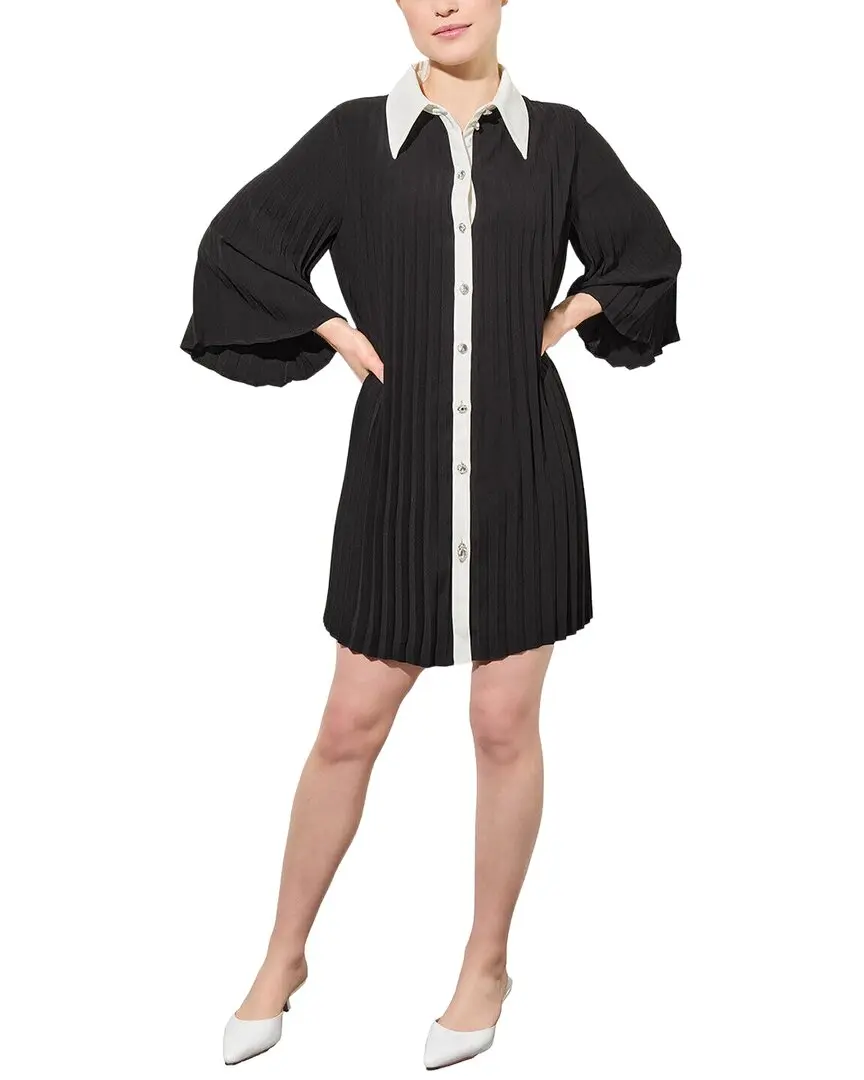 Ming Wang Mini Crepe de Chine Shift Dress