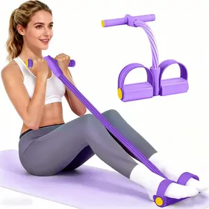 Multifunction Tension Rope, 6-Tube Elastic Yoga Pedal Puller Resistance Band, Natural Latex Tension Rope Fitness Equipment, for Abdomen/Waist/Arm/Leg Stretching Slimming Training, Workout Band