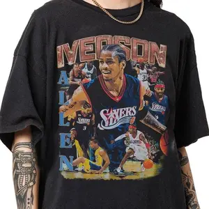 [Sale Up To 50%] Retro 90s Vintage Allen Iverson Bootleg T-Shirt, Allen Iverson Graphic Retro Tee, Allen Iverson Gifts For Women and Man Unisex T-Shirt, Graphic Streetwear T-shirt