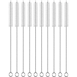 Straw Cleaner Brush Extend 12 inch, Extra Wide 12mm diam Pipe Cleaners, Extra Long Straw Brush for Sippy Cup, Water Bottle and Tubes, Drinking Straw Cleaning Brush Set 10 Pack
