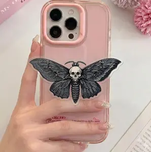 Gothic Death's Head Moth Phone Grip | Vintage Skull Hawkmoth PopSocket | Dark Academia Aesthetic MagSafe Phone Holder