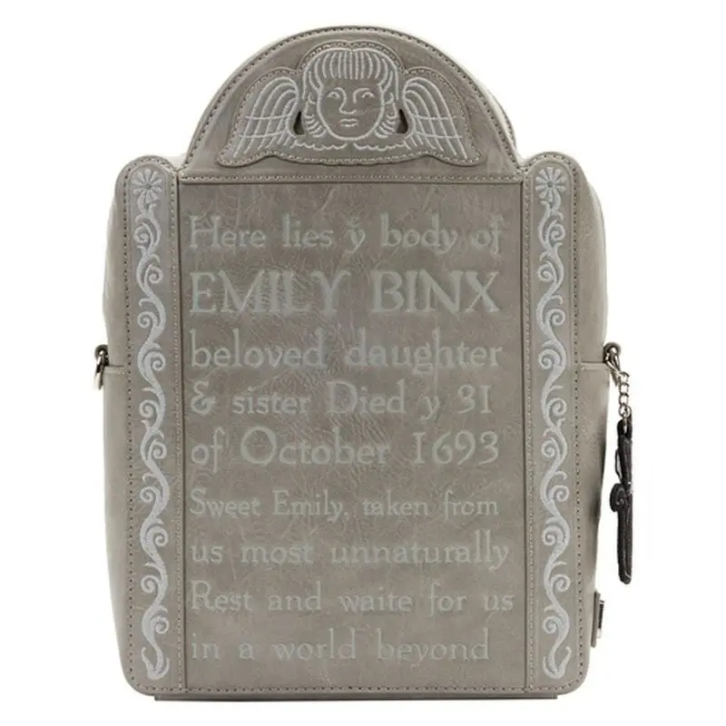 Loungefly Disney Hocus Pocus Emily Binx Convertible Crossbody Bag, Casual Vegan Leather Purse with Glow in Dark Art and Velvet Thackery Charm, Casual Shoulder Bag, Crossbody Bags