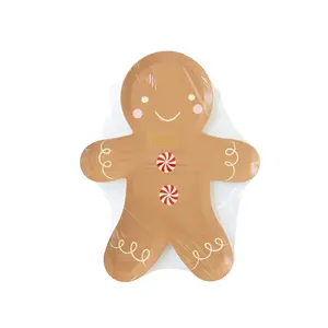 Gingerbread Man Shaped Paper Plate