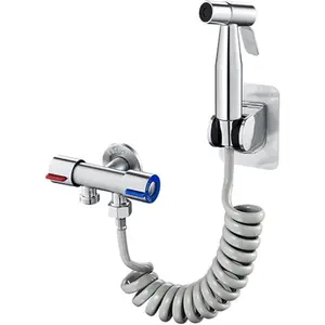 Multifunctional 4-in-1 Stainless Steel Bidet Sprayer, Bathroom Cleaning Set with Self-Cleaning Nozzle