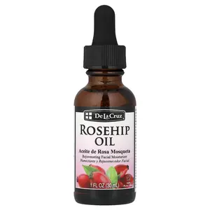 De La Cruz 100% Pure Rosehip Oil, Rejuvenating Facial Moisturizer, 1 fl oz (30 ml)