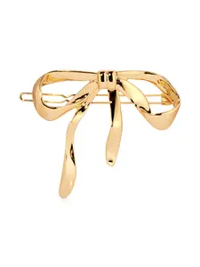 Ettika Bow Organica Barrette Gold-Tone Zinc Elegant Bow Design Hair Accessory for Everyday & Special Occasions Secure Fit Versatile Stylish Accessory