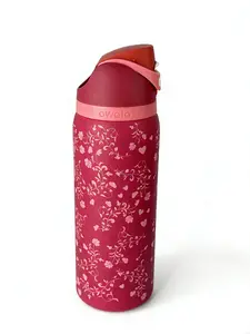 Owala FreeSip 32oz Insulated Water Bottle Special Edition Floral Heart Red 24hr Cold Leak Proof Stainless Steel Tumbler Portable Drinkware Flasks Bottled Mug