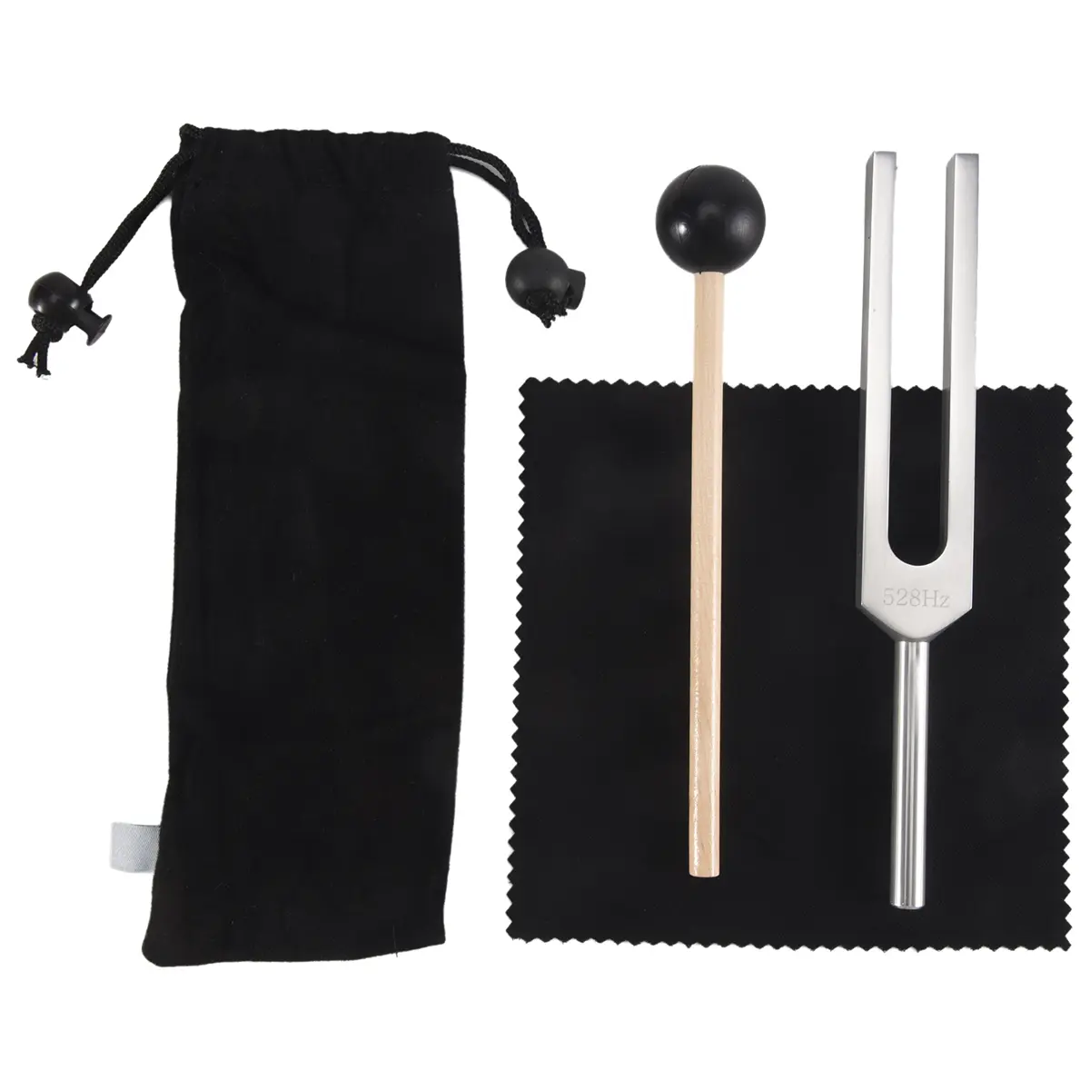 528 Hz Aluminum Solfeggio Tuning Fork - Corrosion-Resistant, Durable, Lightweight Silver Household Appliance Accessory for Musical Instrument Tuning, Meditation, Ear-Training (Long Sound)